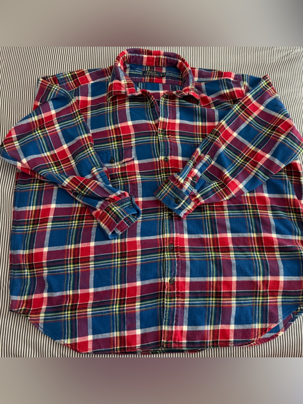 Polo by Ralph Lauren Men's big and tall 3XB Red & Blue Plaid Button-Down Shirt